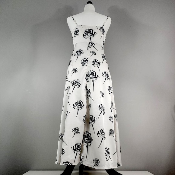 Rose Print Midi Slip Dress Sz. Medium - Picture 8 of 9